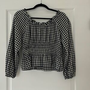 Madewell Blue Gingham Top